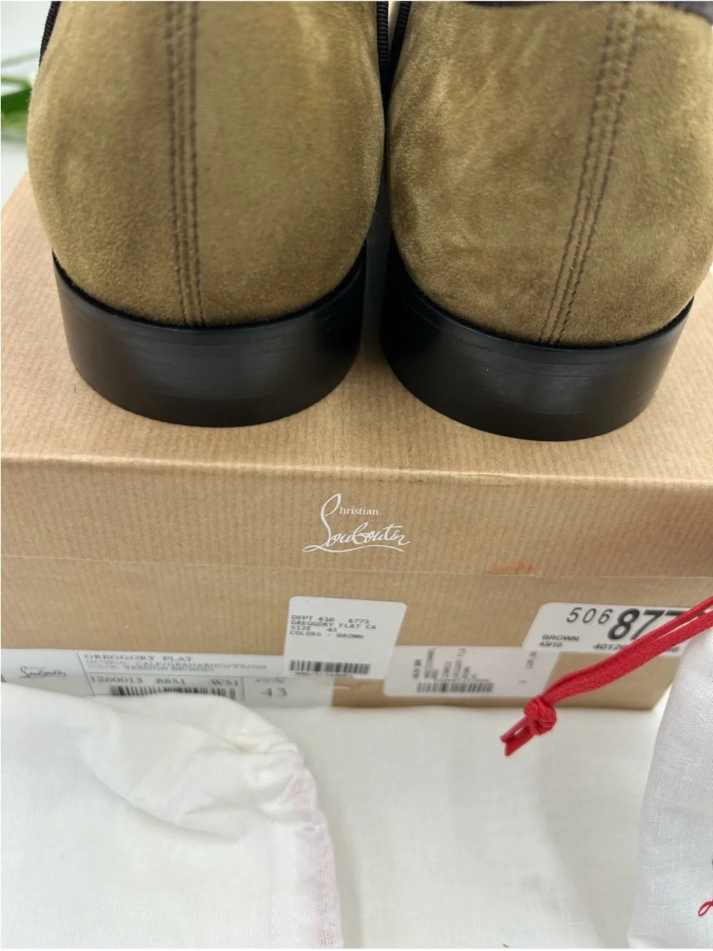 Men’s Christian Louboutin Gregory velvet twill and leather Oxford size 43